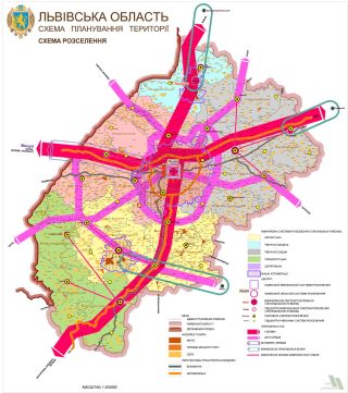 Матеріали зі Схеми планування Львівської області, що корелюються з Генпланом та формують містобудівну систему "Великий Львів"