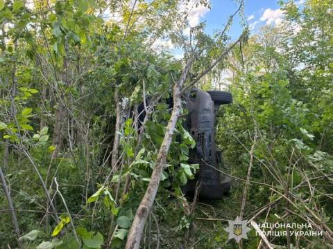 На Львівщині перекинулась автівка: двоє людей травмовані
