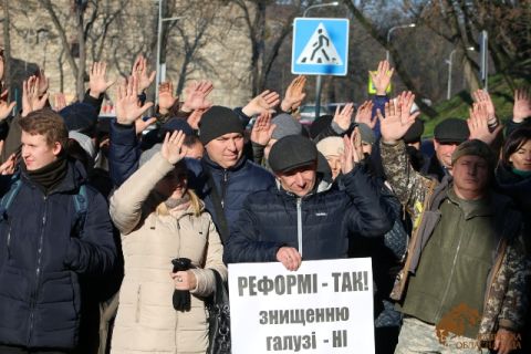 Під Львівською облрадою мітингували проти знищення лісів