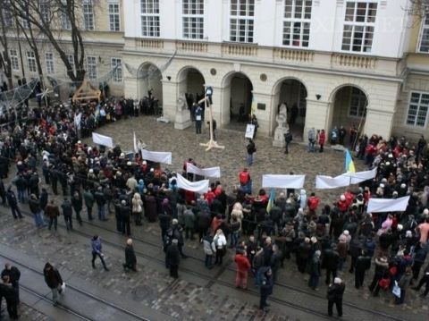 Власники МАФів протестують під Львівською міською радою