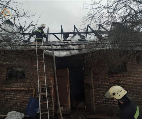 На Стрийщині згорів дах господарської будівлі