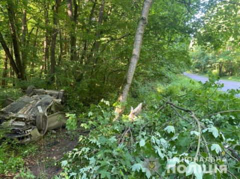 На Яворівщині авто з’їхало у кювет та перекинулося: травмувалися троє людей