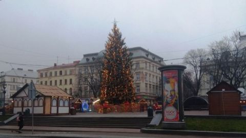 Після новорічної ночі біля головної ялинки Львова зібрали 5 машин сміття