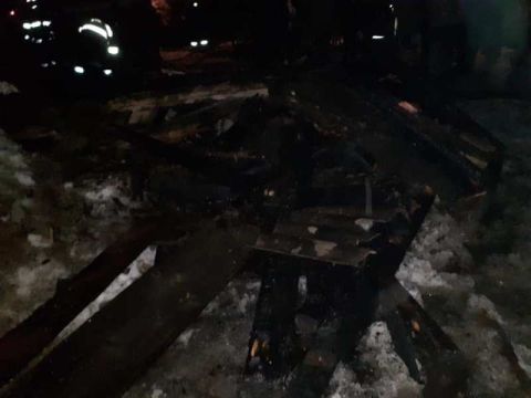 На Самбірщині вщент згоріла будівля