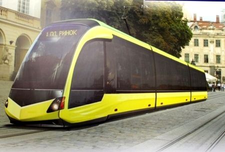 У Львові представили перший в Україні низькопідлоговий трамвай