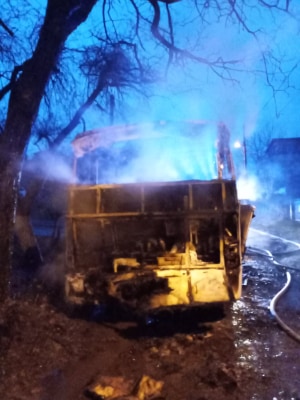 У Львові на Тракті Глинянському вщент згорів автобус