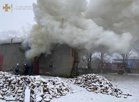 У Радехові згорів склад з дровами