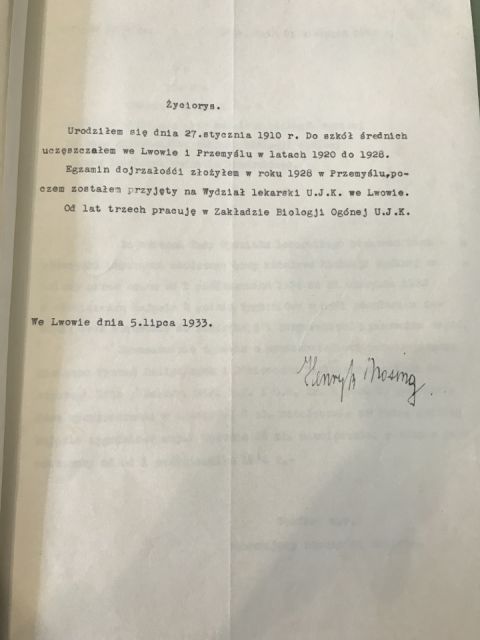 витяги з особистої справи Генріка Мосінга