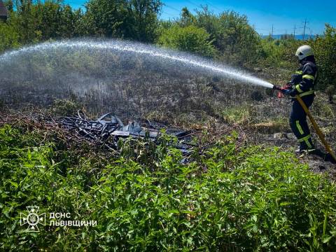У Дрогобичі через спалювання сухостою чоловік потрапив до лікарні