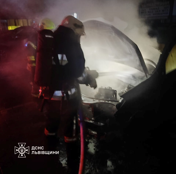 У Дрогобичі згоріло авто Dacia Sandero