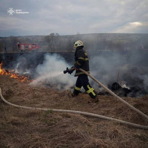 За добу на Львівщині зафіксували майже 40 пожеж сухостою
