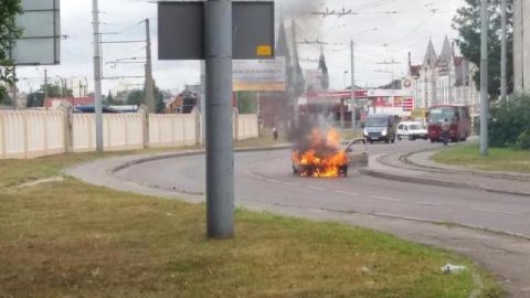 На вулиці Городоцькій у Львові зайнялося таксі